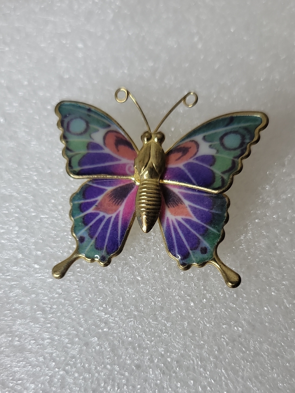 Vintage Art Deco Enamel Butterfly Brooch Pin